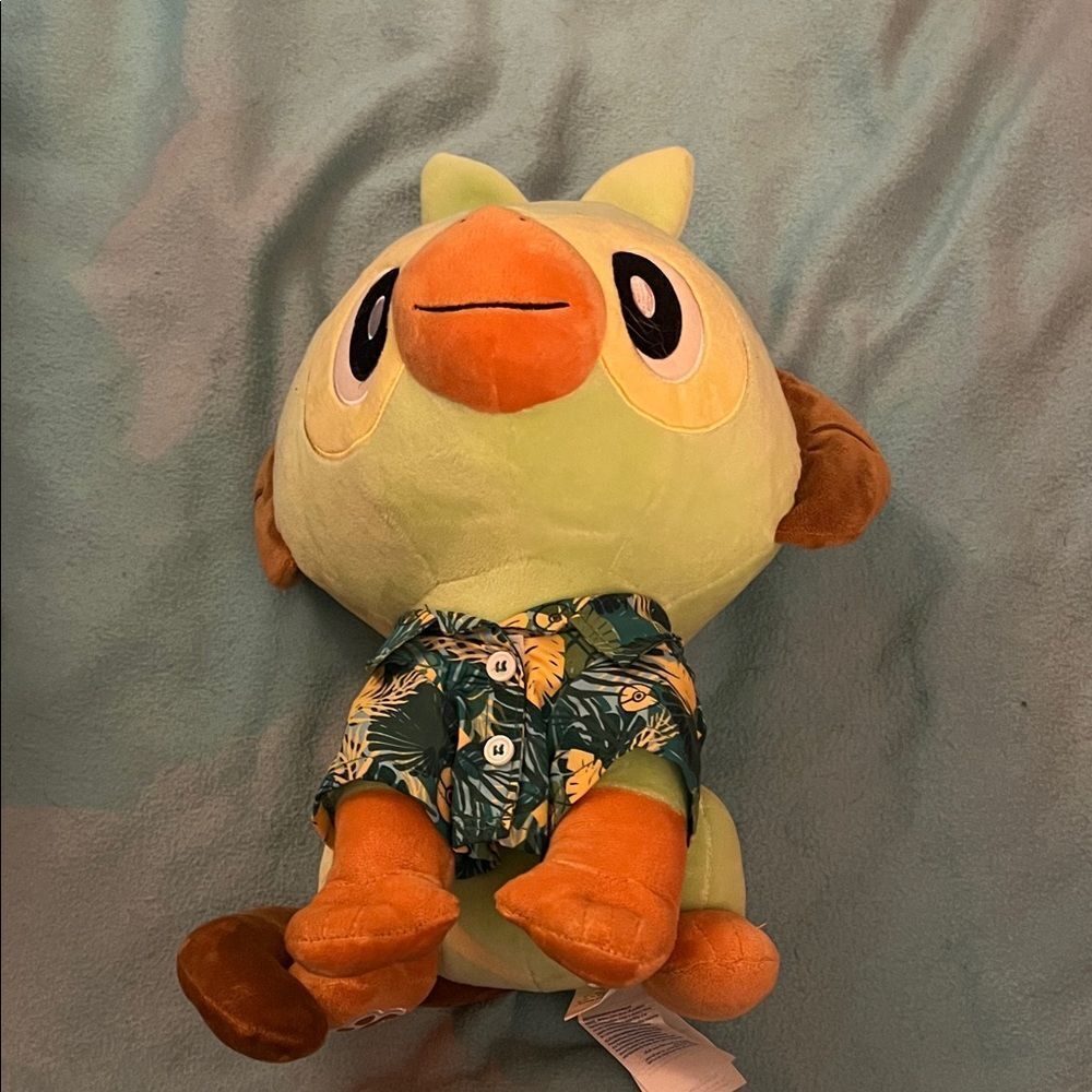 Build a Bear Pokemon Grookey Plush Stuffed Animal No Sound With Outfit